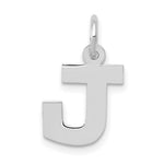 Load image into Gallery viewer, 14K White Gold Small Block Initial Letter J Charm Pendant