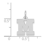 Load image into Gallery viewer, 14K White Gold Small Block Initial Letter M Charm Pendant
