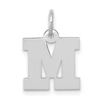Load image into Gallery viewer, 14K White Gold Small Block Initial Letter M Charm Pendant