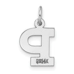 Load image into Gallery viewer, 14K White Gold Small Block Initial Letter P Charm Pendant