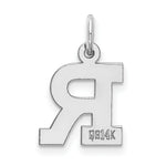 Load image into Gallery viewer, 14K White Gold Small Block Initial Letter R Charm Pendant
