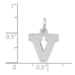 Load image into Gallery viewer, 14K White Gold Small Block Initial Letter V Charm Pendant