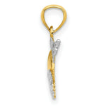 Load image into Gallery viewer, 14K Yellow Gold and Rhodium Heart with Wings Pendant