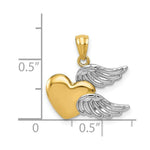Load image into Gallery viewer, 14K Yellow Gold and Rhodium Heart with Wings Pendant