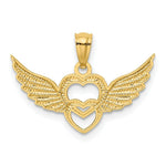 Load image into Gallery viewer, 14K Yellow Gold and Rhodium Heart with Wings Pendant