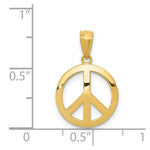 Load image into Gallery viewer, 14K Yellow Gold Polished Peace Sign Circle Pendant