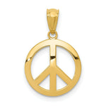Load image into Gallery viewer, 14K Yellow Gold Polished Peace Sign Circle Pendant