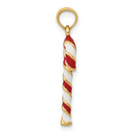 Load image into Gallery viewer, 14K Yellow Gold Enameled Candy Cane Charm