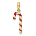 Load image into Gallery viewer, 14K Yellow Gold Enameled Candy Cane Charm