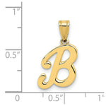 Load image into Gallery viewer, 14K Yellow Gold B Script Initial Letter Pendant
