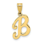 Load image into Gallery viewer, 14K Yellow Gold B Script Initial Letter Pendant