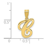 Load image into Gallery viewer, 14K Yellow Gold C Script Initial Letter Pendant
