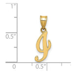 Load image into Gallery viewer, 14K Yellow Gold I Script Initial Letter Pendant