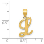 Load image into Gallery viewer, 14K Yellow Gold L Script Initial Letter Pendant