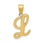 Load image into Gallery viewer, 14K Yellow Gold L Script Initial Letter Pendant
