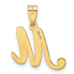 Load image into Gallery viewer, 14K Yellow Gold M Script Initial Letter Pendant