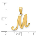 Load image into Gallery viewer, 14K Yellow Gold M Script Initial Letter Pendant