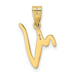 Load image into Gallery viewer, 14K Yellow Gold V Script Initial Letter Pendant