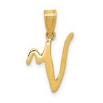 Load image into Gallery viewer, 14K Yellow Gold V Script Initial Letter Pendant
