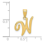 Load image into Gallery viewer, 14K Yellow Gold W Script Initial Letter Pendant