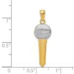 Load image into Gallery viewer, 14K Yellow Gold and Rhodium Microphone Pendant