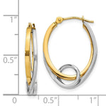 Load image into Gallery viewer, 14K Two-tone Gold Oval Hoops w/Loop Earring 5mm width