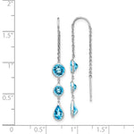 Load image into Gallery viewer, 14K White Gold Blue Topaz Dangle U Wire Earrings