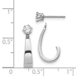 Load image into Gallery viewer, 14K White Gold J Hoop w/CZ Earring Jacket