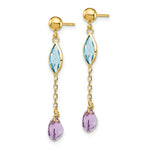 Load image into Gallery viewer, 14K Yellow Gold Amethyst and Blue Topaz Post Earrings