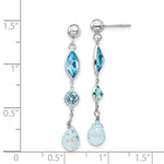 Load image into Gallery viewer, 14K White Gold Blue Topaz Post Earrings