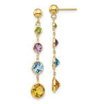 Load image into Gallery viewer, 14K Yellow Gold Muti-Gemstone Dangle Post Earrings