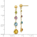 Load image into Gallery viewer, 14K Yellow Gold Muti-Gemstone Dangle Post Earrings