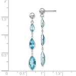 Load image into Gallery viewer, 14K White Gold Blue Topaz Post Earrings