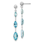 Load image into Gallery viewer, 14K White Gold Blue Topaz Post Earrings