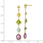 Load image into Gallery viewer, 14K Yellow Gold Muti-Gemstone Post Earrings
