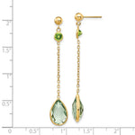 Load image into Gallery viewer, 14K Yellow Gold Peridot and Green Quartz Post Earrings