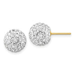 Load image into Gallery viewer, 14K Yellow Gold 10mm Disco Ball Crystal Stud Earrings