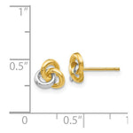 Load image into Gallery viewer, 14K Yellow Gold & Rhodium Love Knot Earrings