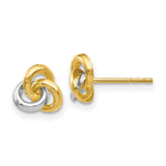 Load image into Gallery viewer, 14K Yellow Gold & Rhodium Love Knot Earrings