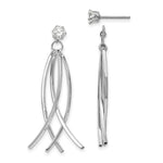 Load image into Gallery viewer, 14K White Gold Curved Dangles with CZ Stud Earring Jackets