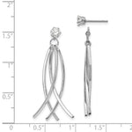 Load image into Gallery viewer, 14K White Gold Curved Dangles with CZ Stud Earring Jackets