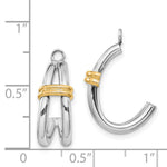 Load image into Gallery viewer, 14K Two-tone Gold J Hoop Earring Jackets