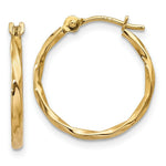 Load image into Gallery viewer, 14K Yellow Gold Twist Hoop Earrings 1.5mm width