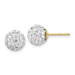Load image into Gallery viewer, 14K Yellow Gold Crystal 8mm Post Earrings