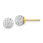 Load image into Gallery viewer, 14K Yellow Gold Crystal 6mm Post Earrings