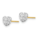 Load image into Gallery viewer, 14K Yellow Gold Crystal 6mm Heart Post Earrings