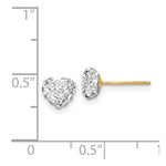 Load image into Gallery viewer, 14K Yellow Gold Crystal 6mm Heart Post Earrings