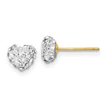 Load image into Gallery viewer, 14K Yellow Gold Crystal 6mm Heart Post Earrings