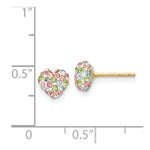 Load image into Gallery viewer, 14K Yellow Gold Pastel Multi-colored Crystal 6mm Heart Post Earrings