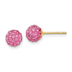 Load image into Gallery viewer, 14K Rose Gold Crystal 6mm Post Earrings